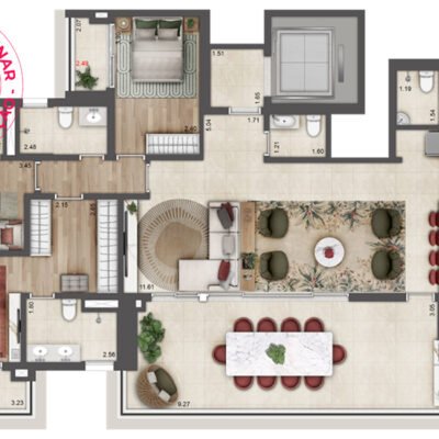 Preliminar - Jardim da Hípica - Planta 170m² - 3 suítes | Final 8 - Torre C Preliminar - Jardim da Hípica - Planta 170m² - 3 suítes | Final 8 - Torre C