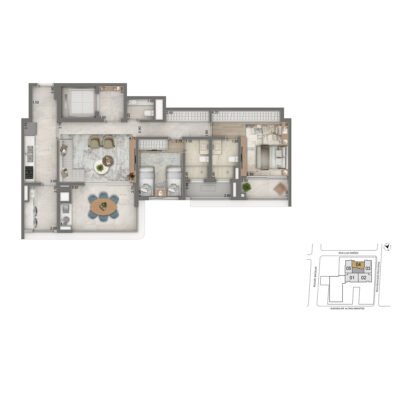 Green Garden by Cyrela - Planta 111m² - Padrão | 2 suítes Green Garden by Cyrela - Planta 111m² - Padrão | 2 suítes