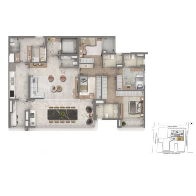Green Garden by Cyrela - Planta 179m² - Padrão | 4 dorms Green Garden by Cyrela - Planta 179m² - Padrão | 4 dorms