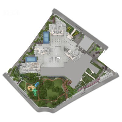 Jardim da Hípica - Implantação térreo Jardim da Hípica - Implantação térreo