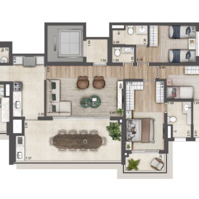 Jardim da Hípica - Planta 134m² - Torre C | 3 suítes Jardim da Hípica - Planta 134m² - Torre C | 3 suítes