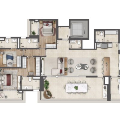 Jardim da Hípica - Planta 171m² - Torre C | Opção 3 suítes Jardim da Hípica - Planta 171m² - Torre C | Opção 3 suítes