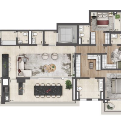 Jardim da Hípica - Planta 180m² - Torre A | Opção 3 suítes Jardim da Hípica - Planta 180m² - Torre A | Opção 3 suítes