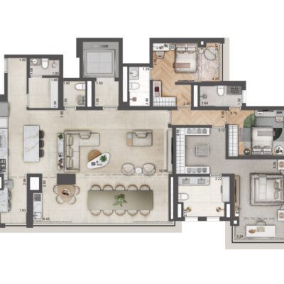 Jardim da Hípica - Planta 184m² - Torre D | Opção 3 suítes Jardim da Hípica - Planta 184m² - Torre D | Opção 3 suítes