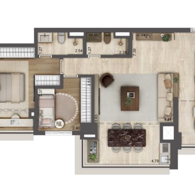 Jardim da Hípica - Planta 84m² - Torre B | Opção de 2 dormitórios Jardim da Hípica - Planta 84m² - Torre B | Opção de 2 dormitórios