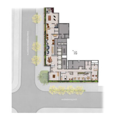 Terrare Studios Moema - Implantação 1º pavimento Terrare Studios Moema - Implantação 1º pavimento